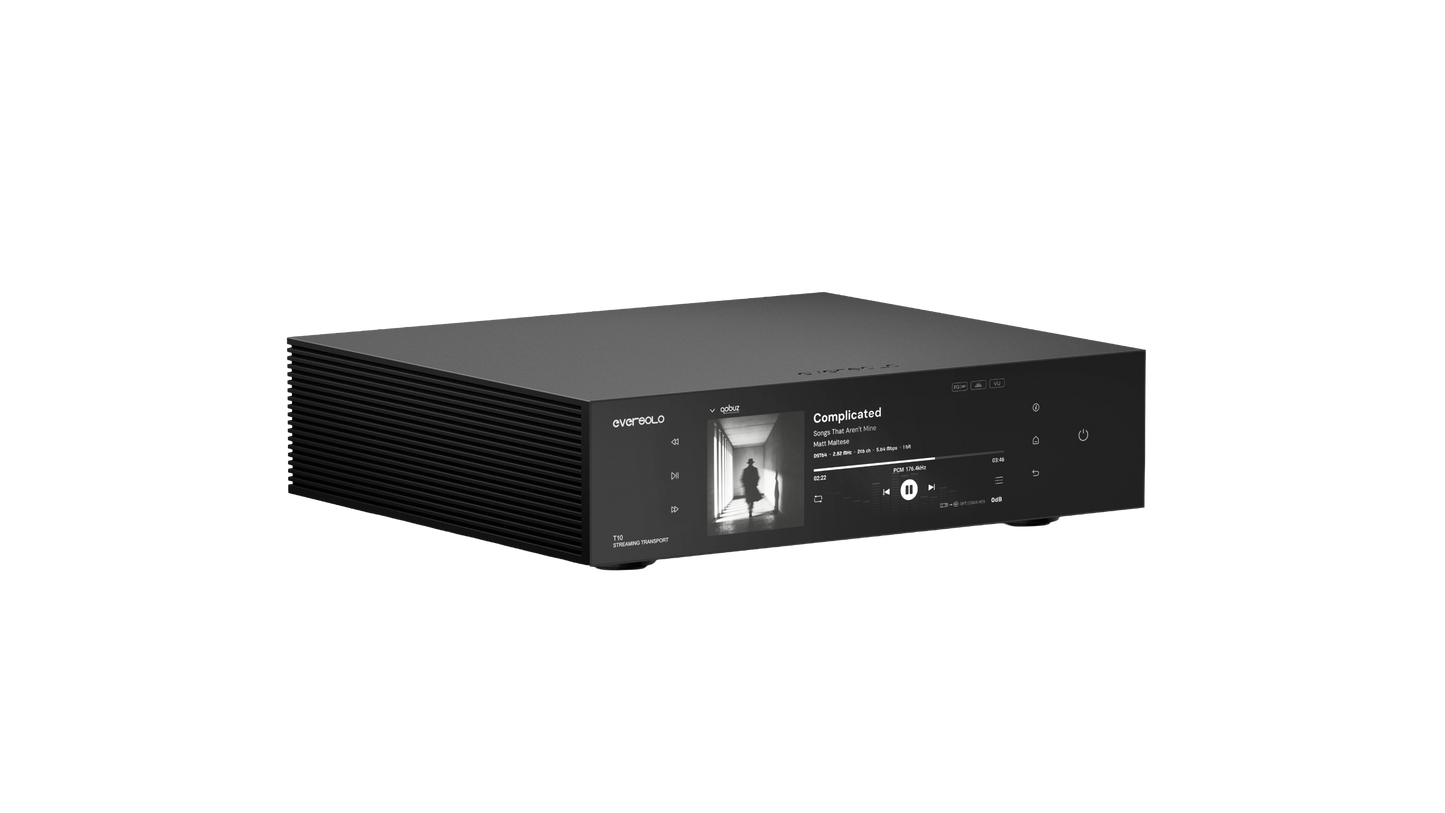 Eversolo T10 streaming transport voor/zij aanzicht links