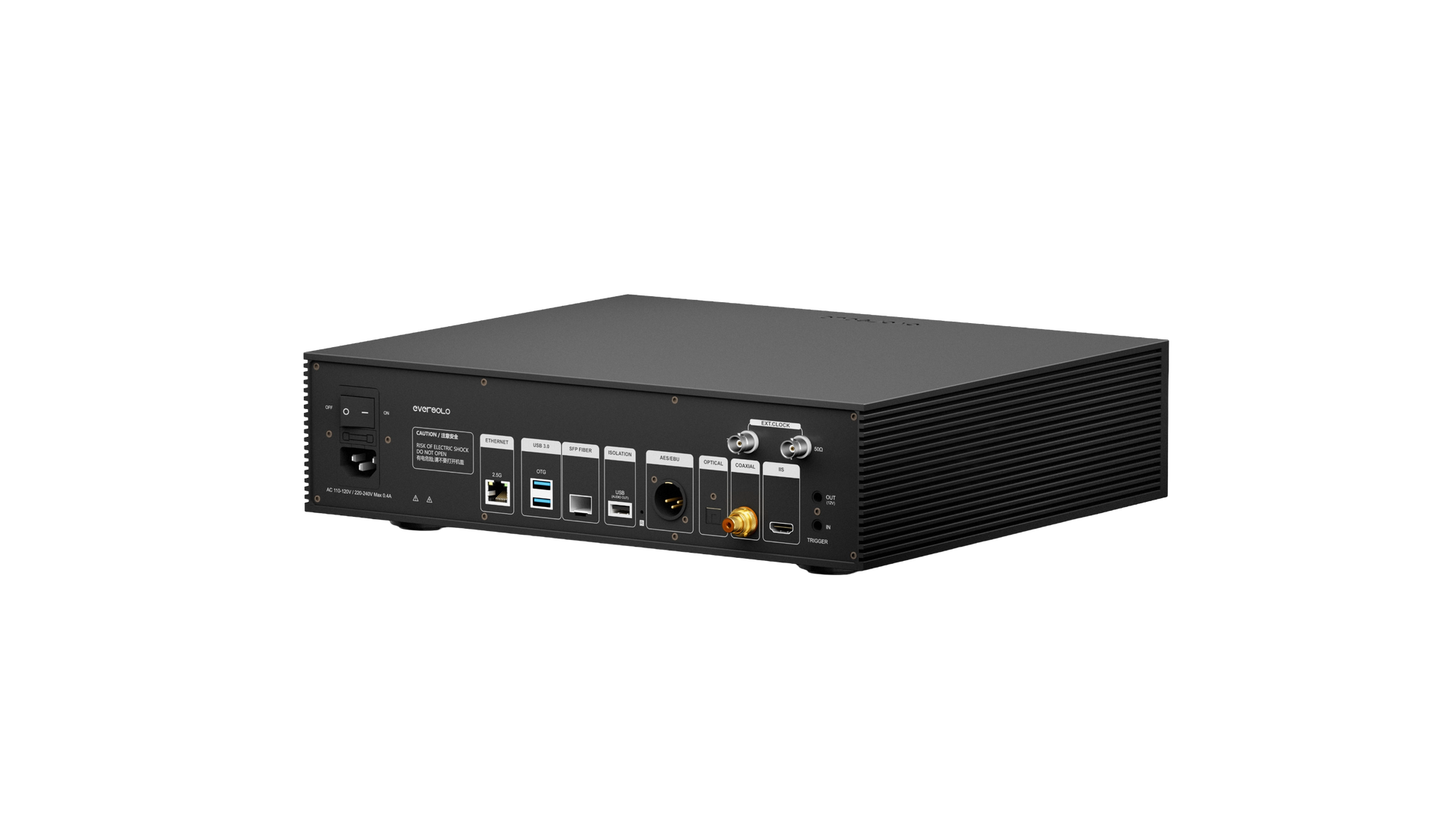 Eversolo T10 streaming transport achter/zij aanzicht