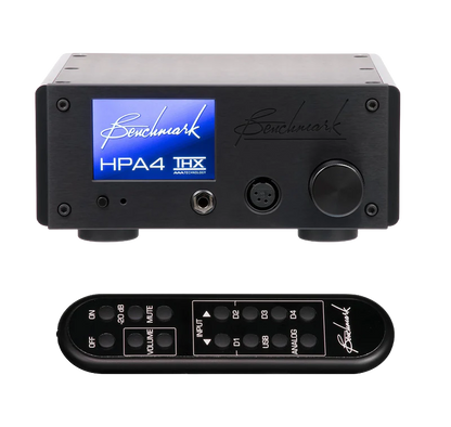Benchmark HPA4 zwart met afstandsbediening front